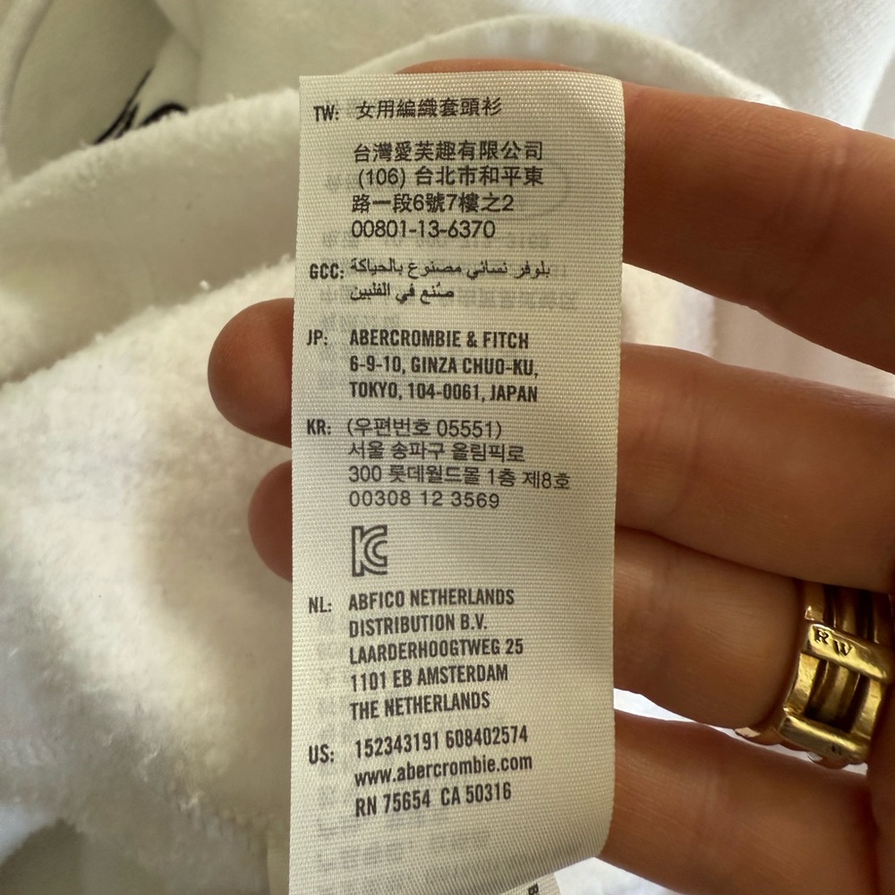 Abercrombie & Fitch White Hoodie szM - Picture 6 of 7